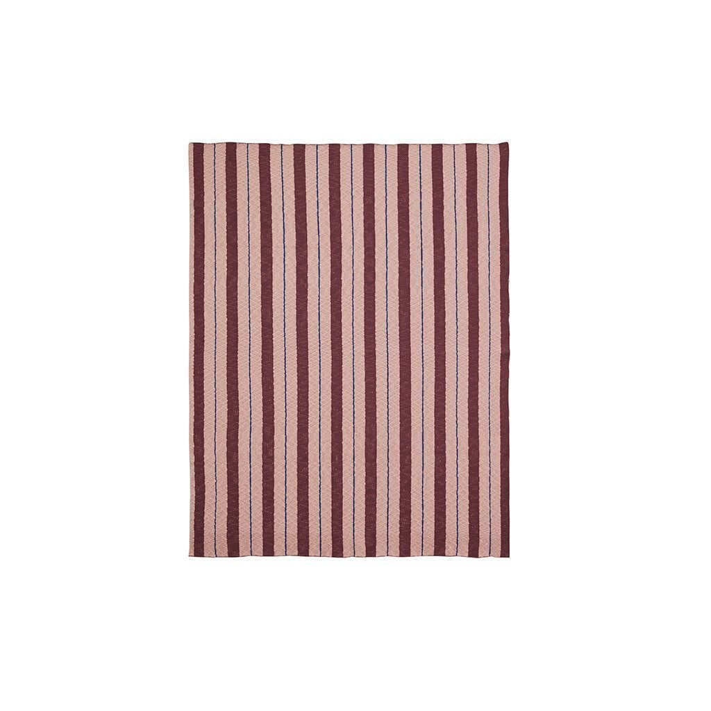 Ferm Living Pinstripe tæppe, lyserød