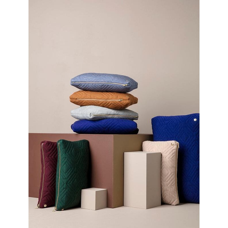 Ferm Living Quilt Cushion Blu chiaro, 40 x 25 cm