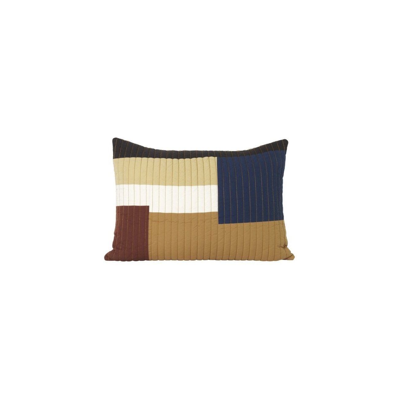 Ferm Living Shay Quilted Cushion Mustard Yellow, 60x40 Cm