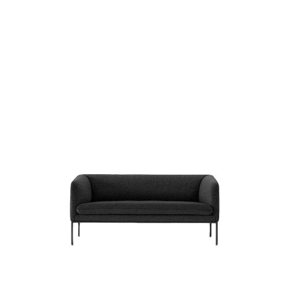 Ferm Living Drej sofa 2 uld, massiv mørkegrå