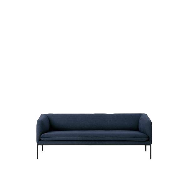 Ferm levende sving sofa 3 bomull, solid blå