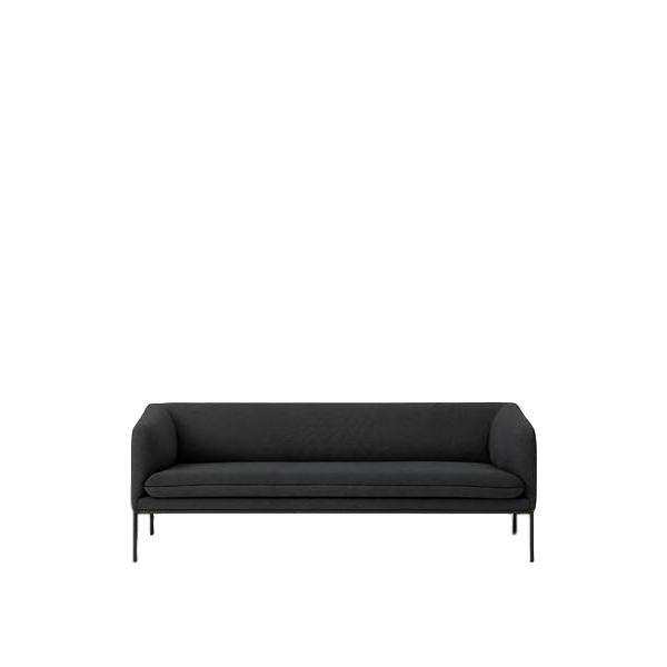 Ferm levende sving sofa 3 bomull, solid mørk grå