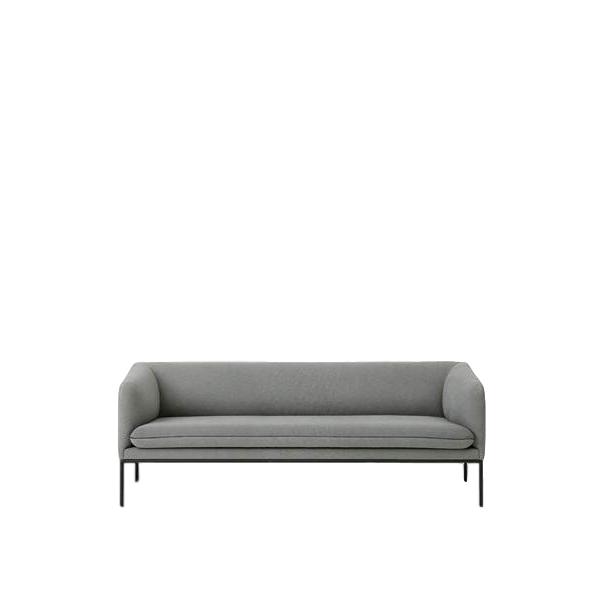 Ferm Living Drej sofa 3 bomuld, solid lysegrå