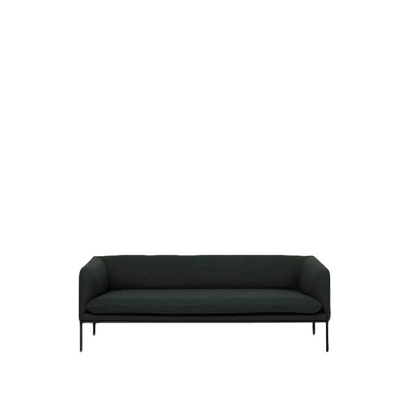 Ferm Living Drej sofa 3 Fiord, solid mørkegrøn