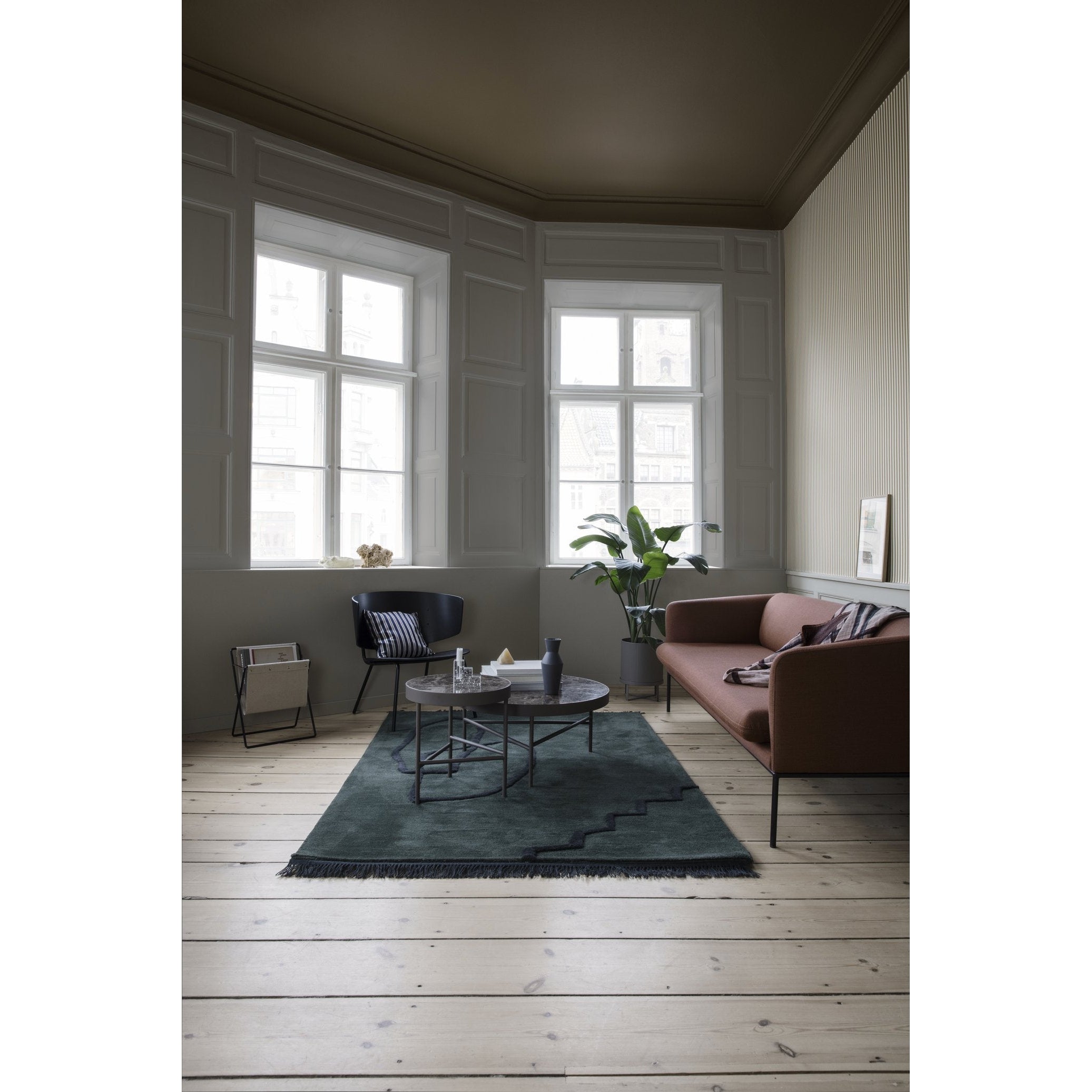 Ferm Living Turn Sofa 3 Wolle, Solid Blue