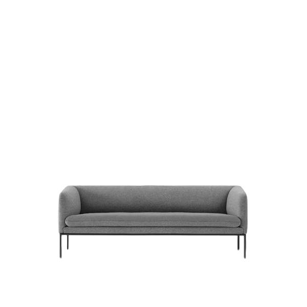 Ferm Living Turn Sofa 3羊毛，固体浅灰色