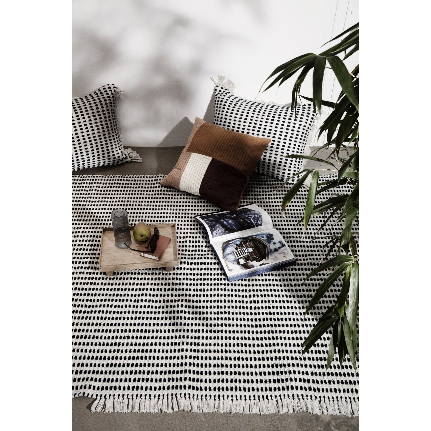 Ferm Living Way Cushion Outdoor Blanco Blanco, 70x50 cm