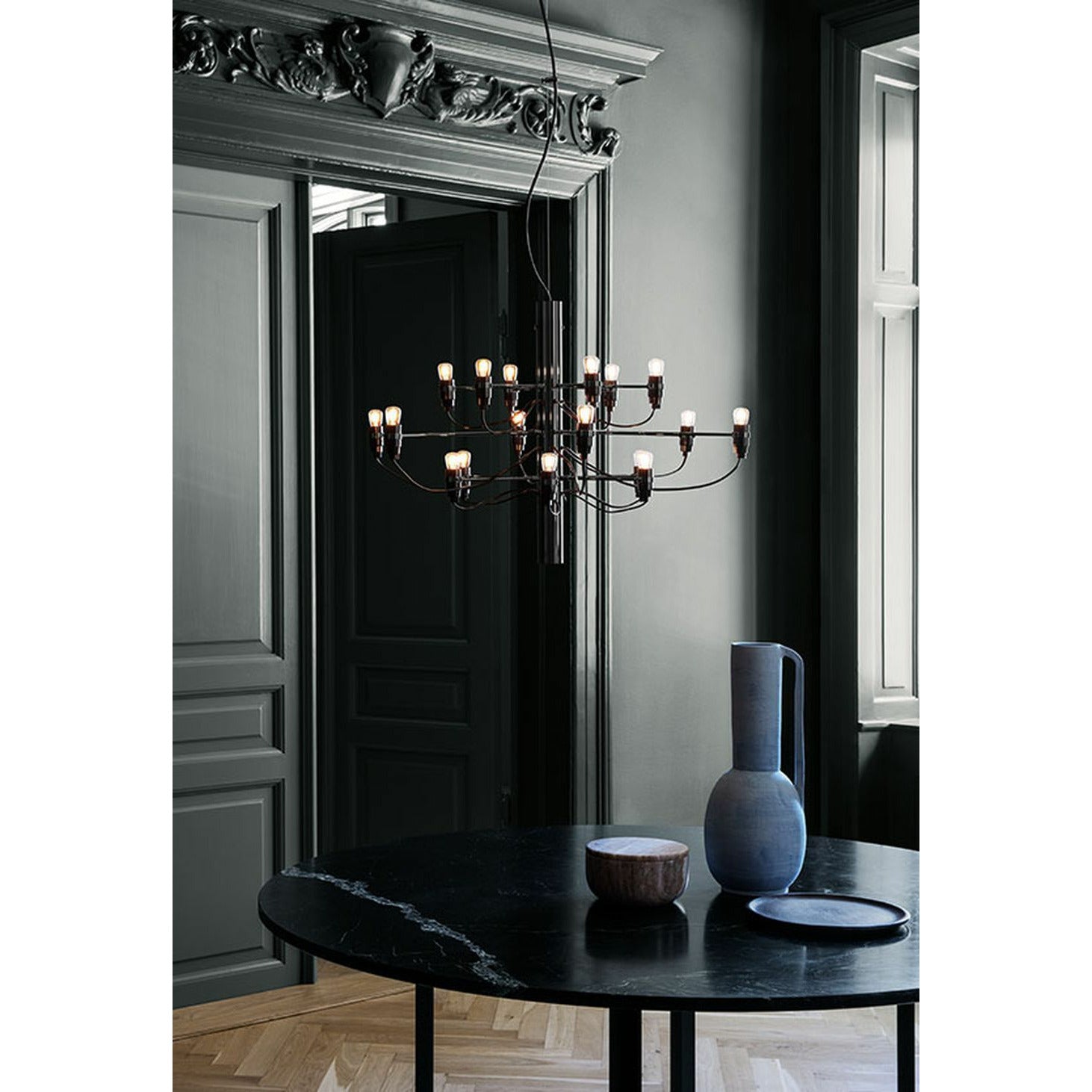 Flos 2097/18 Clear Chandelier, messing