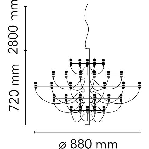 FLOS 2097/30 lampadario glassato, matto nero