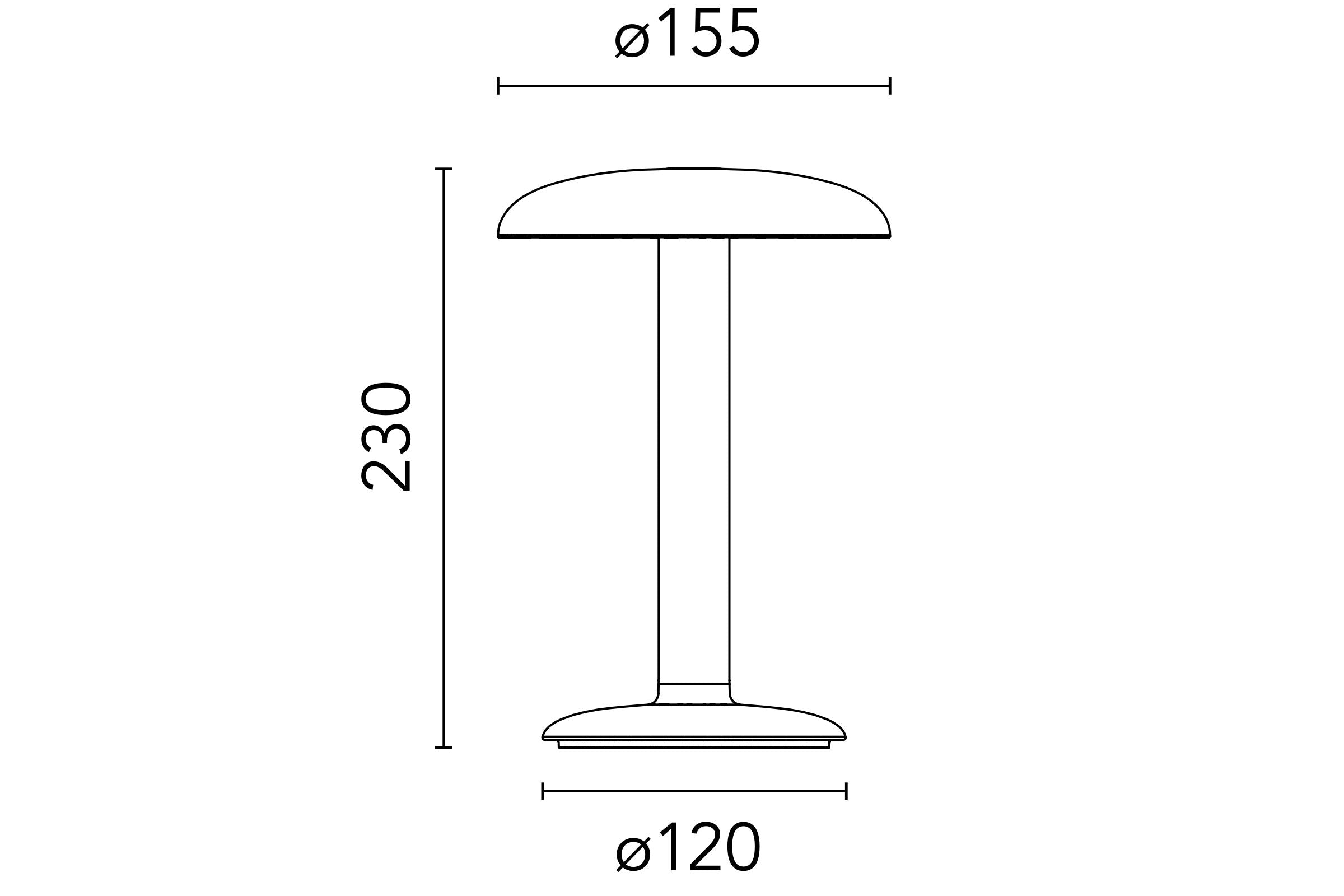 Flos Lampe de table Gustave 2700 K, front laqué