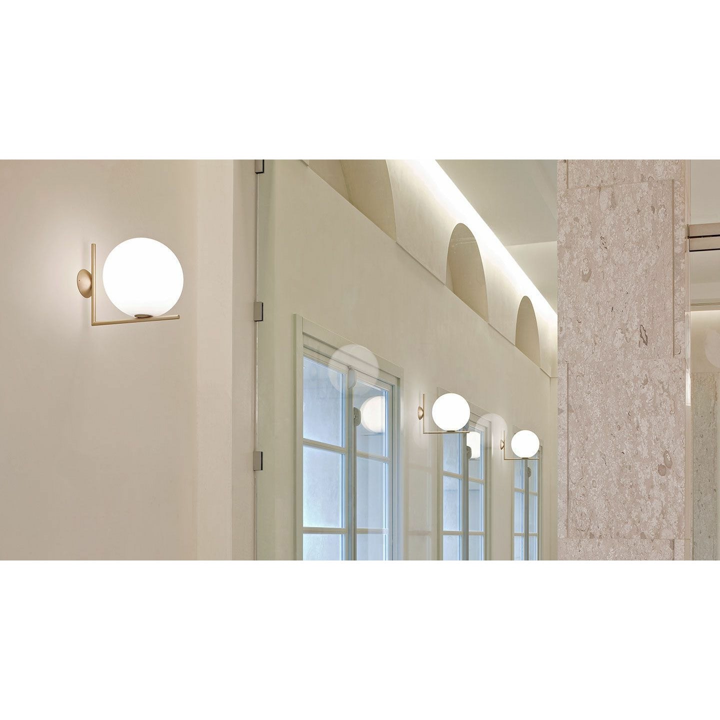 Lámpara de pared/techo de luz flos ic c/w1, cromo