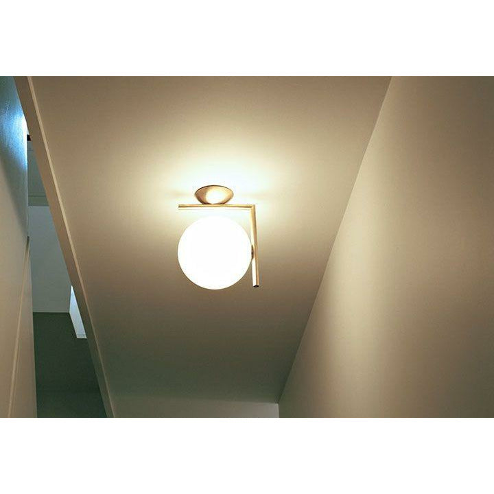 Flos Ic Light C/W1 Wall/Ceiling Lamp, Brass