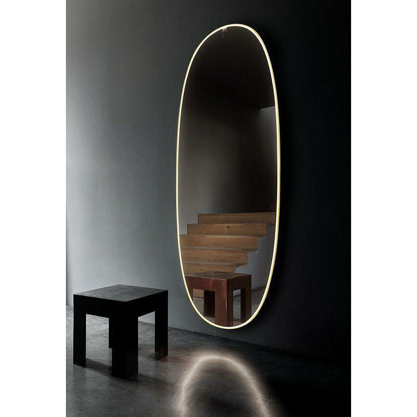 Flos La Plus Belle Mirror med integrerad belysning, aluminium