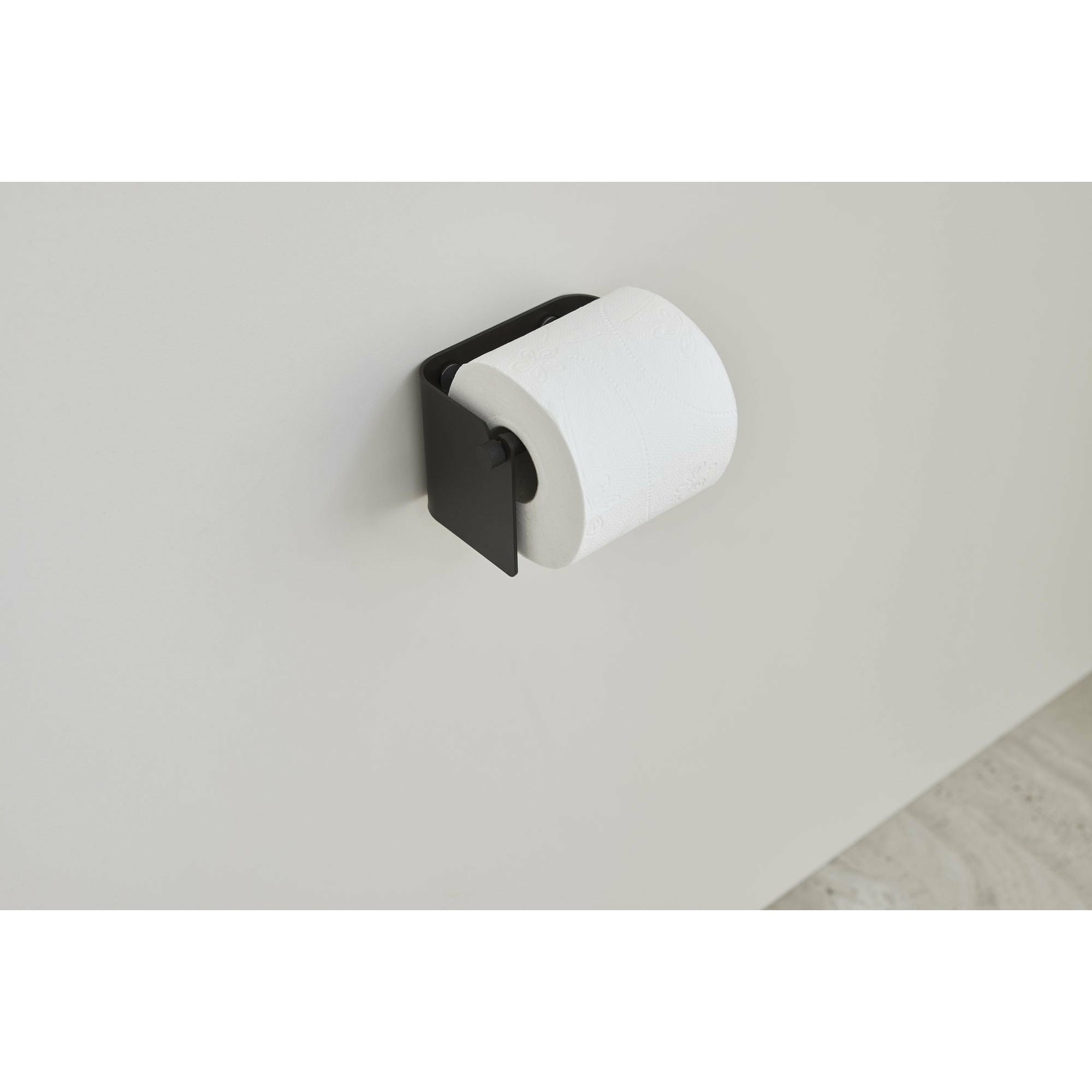Form & Refine Arc Toilet Roll Holder. Black Steel
