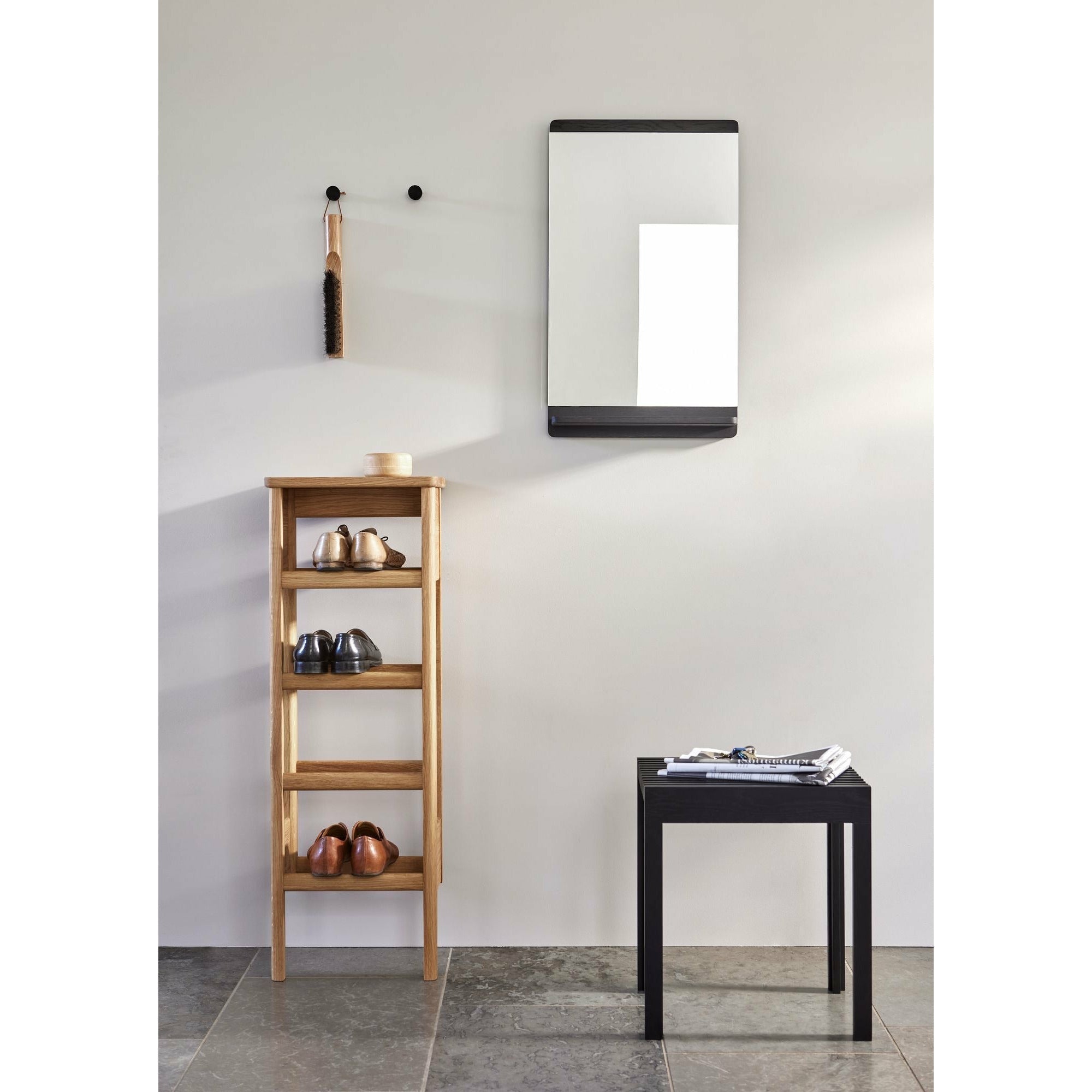 Form & Refine Rim Wall Mirror. Black Stained Oak