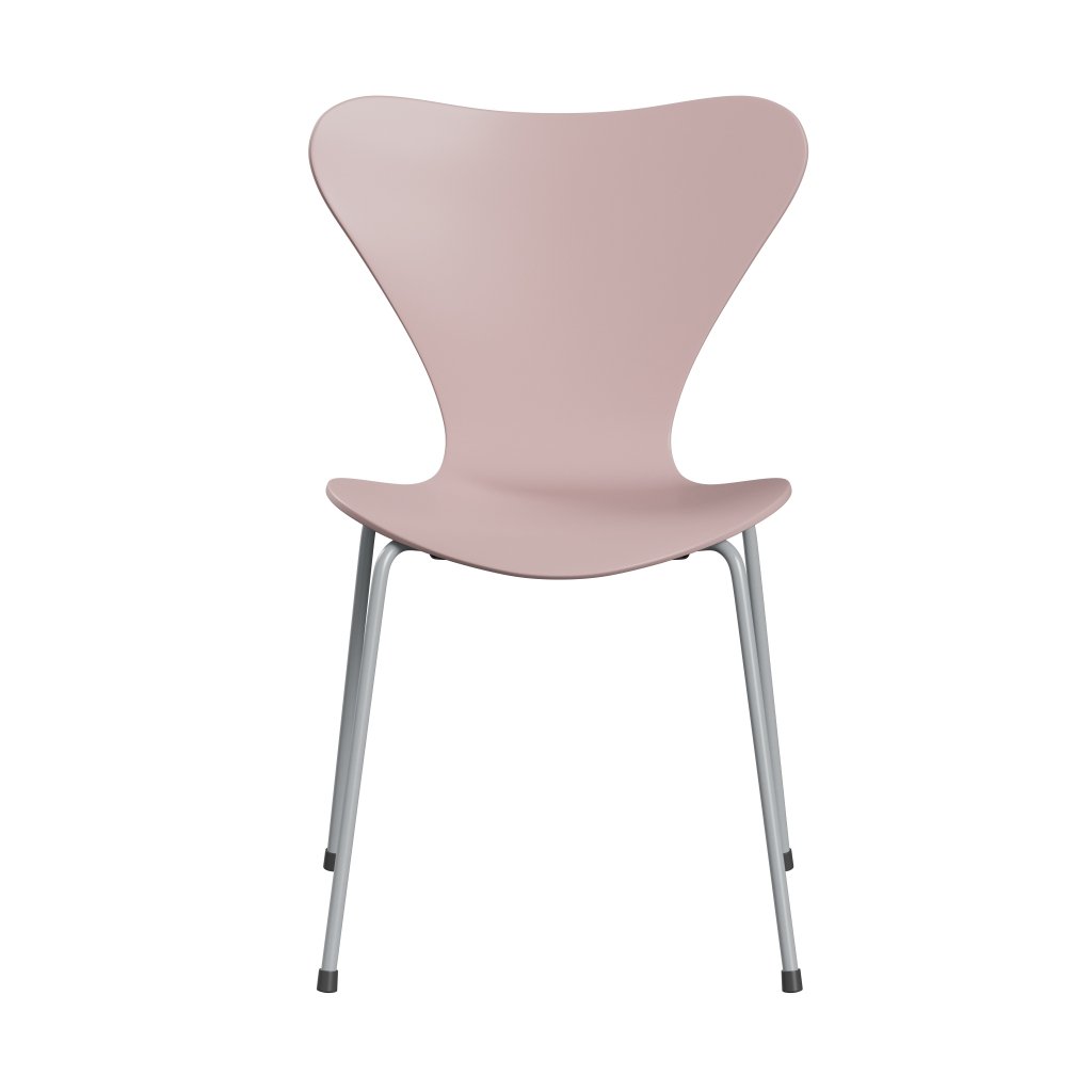 Fritz Hansen 3107 Chair Unupholstered, Silver Grey/Lacquered Pale Rose