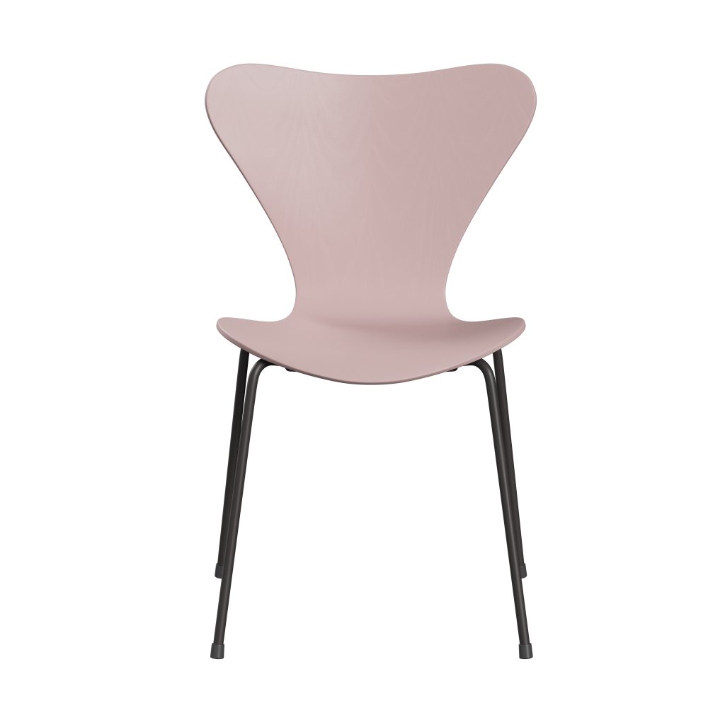 Fritz Hansen 3107 Chair Unupholstered, Warm Graphite/Dyed Ash Pale Rose