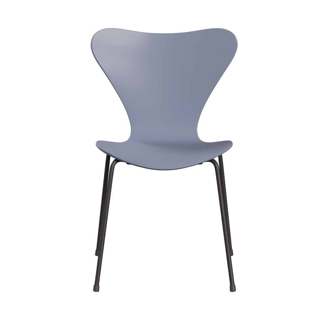 Fritz Hansen 3107 Chair Unupholstered, Warm Graphite/Lacquered Lavender Blue