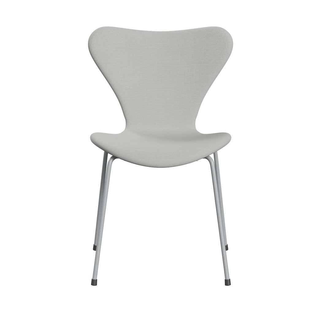 Fritz Hansen 3107 stol full møbeltrekk, sølvgrå/stålkut trio delikat myntgrønn