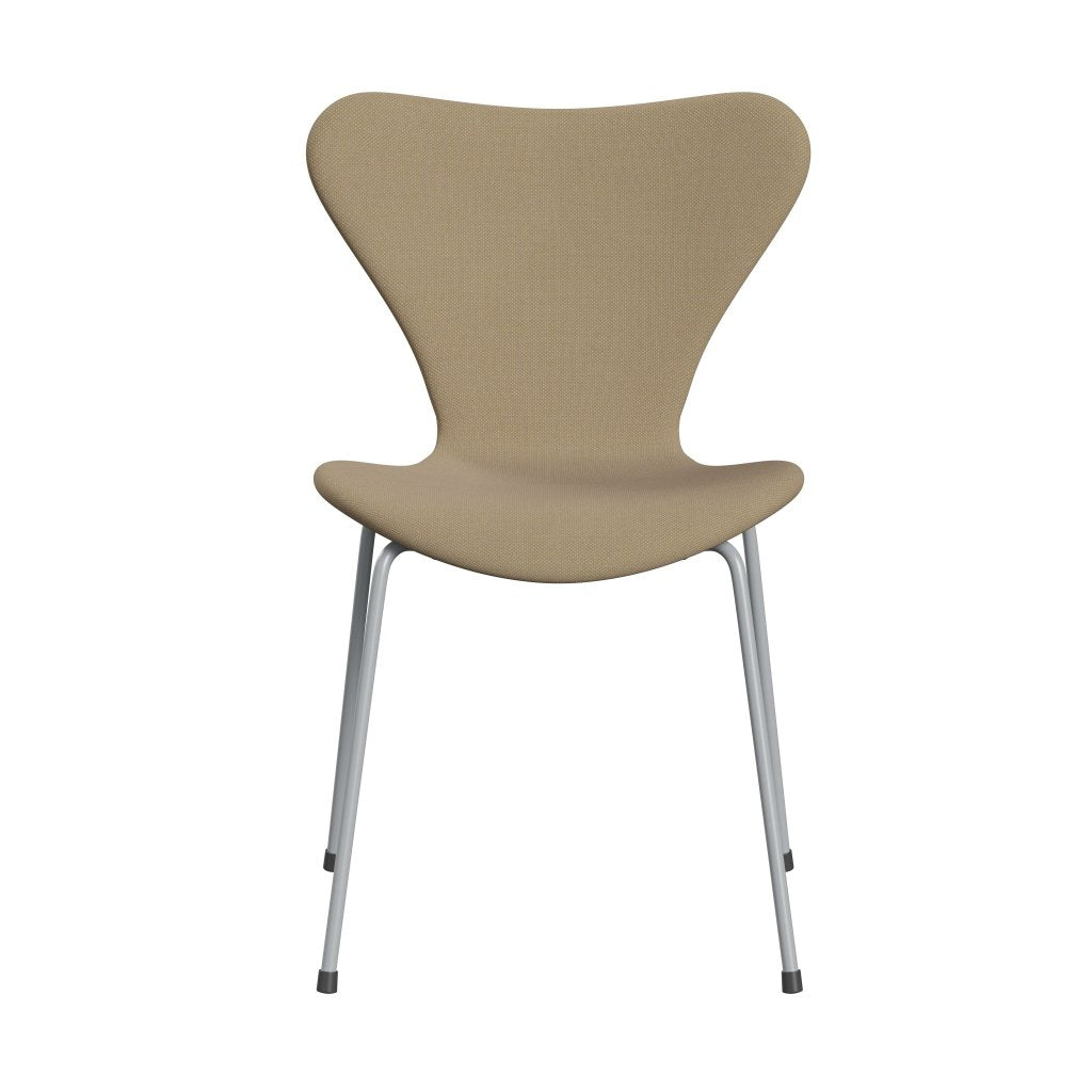 Fritz Hansen 3107 Chair Full Upholstery, Silver Grey/Steelcut Trio Soft Yellow