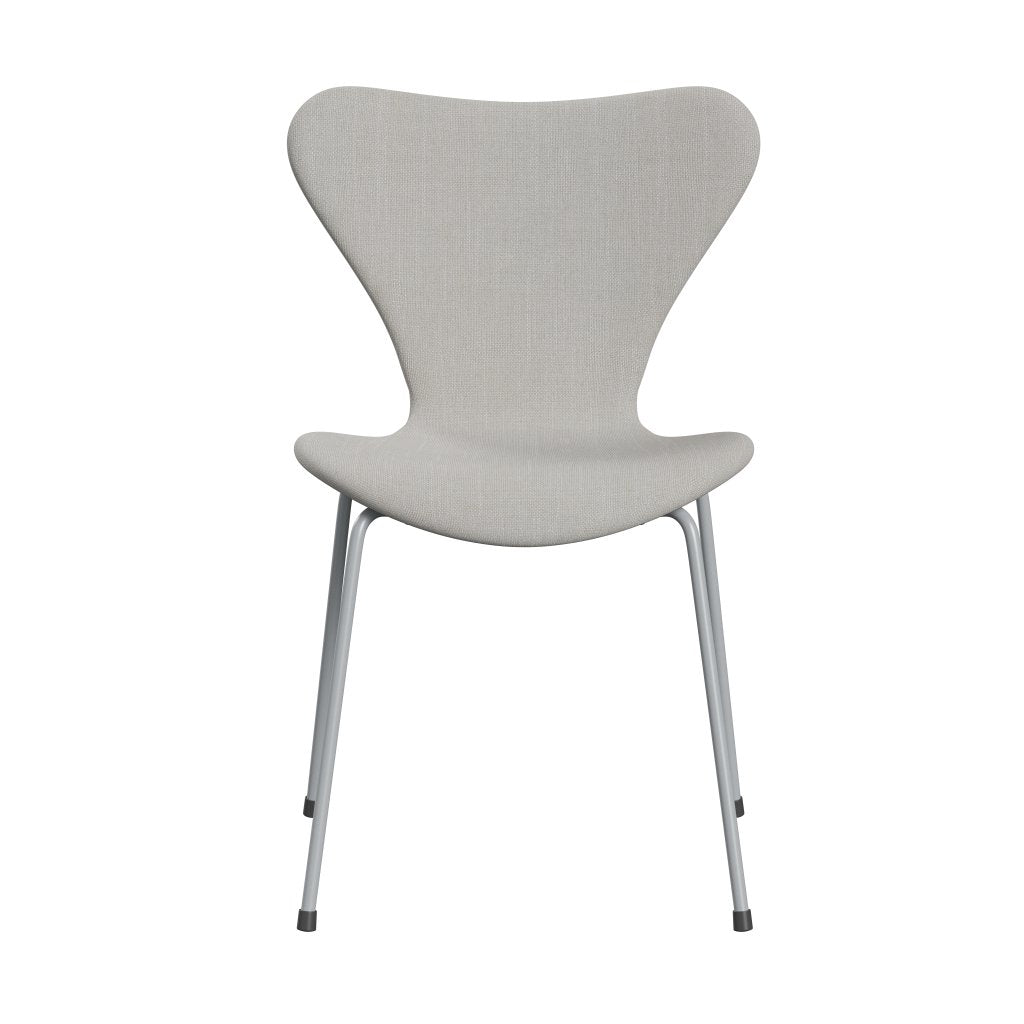 Fritz Hansen 3107 chaise complète complète, gris argenté / sunniva 2 toile naturelle
