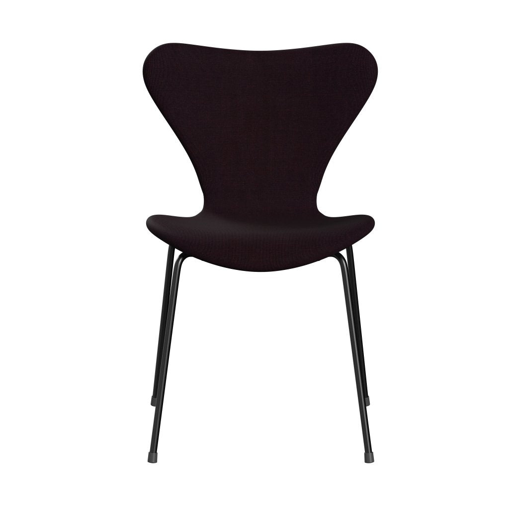 Fritz Hansen 3107 chaise complète complète, noir / toile Violet