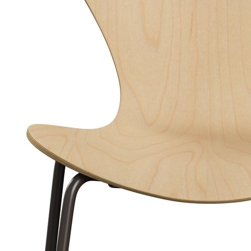 Fritz Hansen 3107 chaise unfolhtered, bronze brun / érable placage naturel