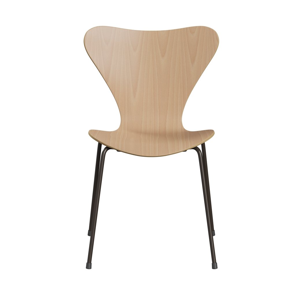 弗里茨·汉森（Fritz Hansen）3107椅子未塑料，棕色青铜/比奇贴面自然