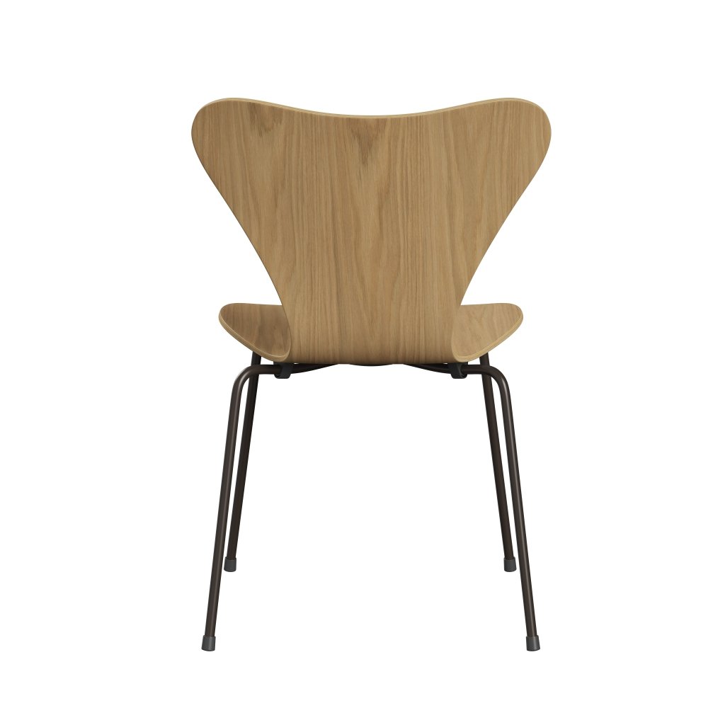 Fritz Hansen 3107 Chair Unupholstered, Brown Bronze/Oak Veneer Natural