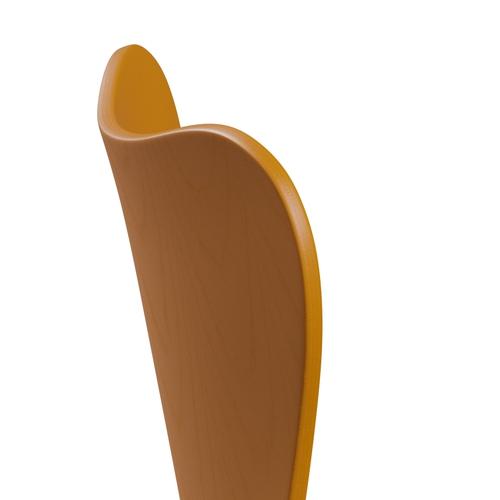 Fritz Hansen 3107 stoel niet -gestoffeerd, bruin brons/geverfde as verbrand geel