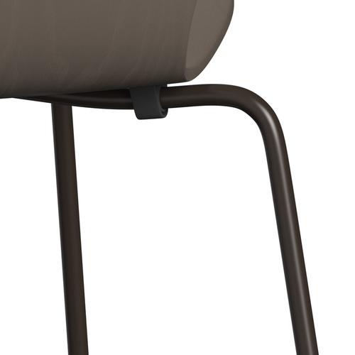 Fritz Hansen 3107 chaise inupsillée, bronze marron / cendre coloré argile profonde