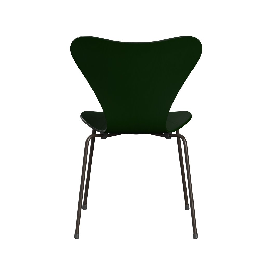 Fritz Hansen 3107 stoel niet -gestoffeerd, bruin brons/geverfde as evergreen