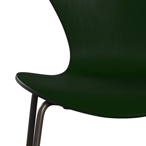 Fritz Hansen 3107 chaise unophastered, bronze brune / cendres teintes à feuilles persistantes