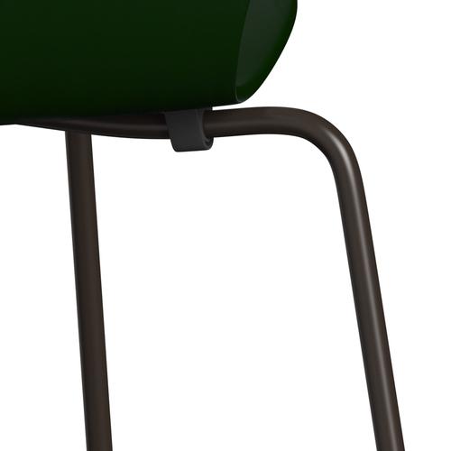 Fritz Hansen 3107 tuoli verhoiluttomana, ruskeaa pronssi-/värjätty tuhkan ikivihreä