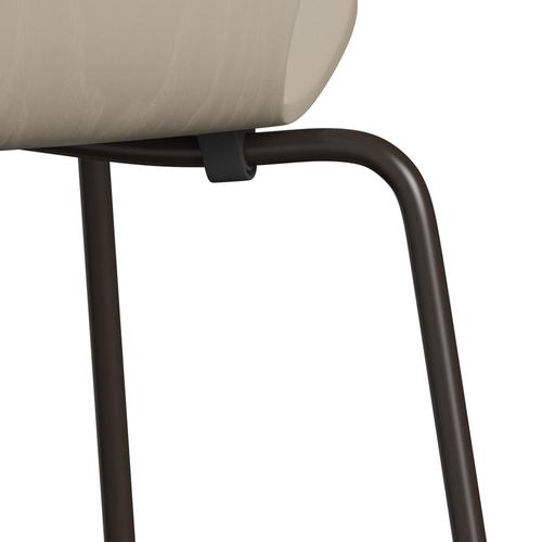 弗里茨·汉森（Fritz Hansen）3107椅子未塑料，棕色青铜/染色灰浅米色