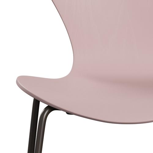 Fritz Hansen 3107 sedia non ufflorata, bronzo marrone/tana tinta rosa pallida