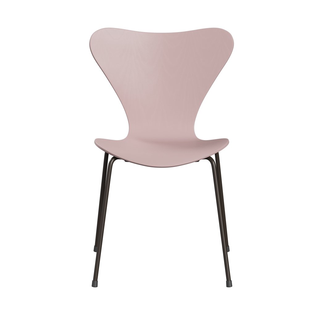 Fritz Hansen 3107 chaise unfolhtered, bronze brun / cendres teintes rose pâle
