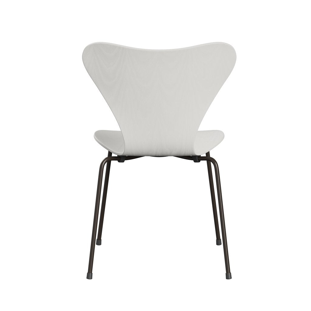 Fritz Hansen 3107 chaise unophastered, bronze brun / cendre teint blanc