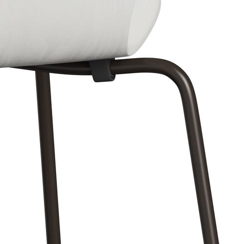 Fritz Hansen 3107 chaise unophastered, bronze brun / cendre teint blanc