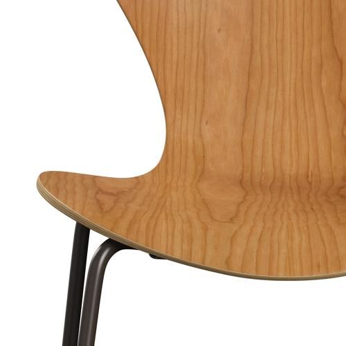 弗里茨·汉森（Fritz Hansen）3107椅子未塑料，棕色青铜/樱桃贴面自然