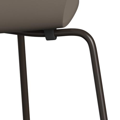 Fritz Hansen 3107 Chair Unupholstered, Brown Bronze/Lacquered Deep Clay