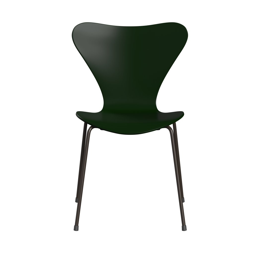 Fritz Hansen 3107 chaise unophastered, bronze brun / laquée à feuilles persistantes
