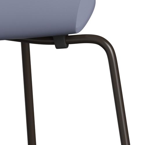 Fritz Hansen 3107 Stuhl ungepolstert, Braun Bronze/Lavendelblau lackiert