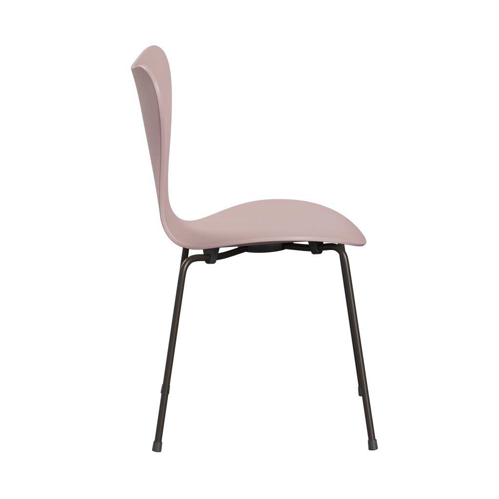 Fritz Hansen 3107 chaise inutile, bronze brun / rose pâle laquée
