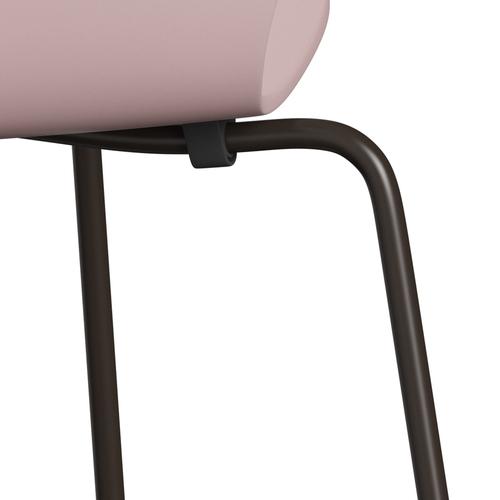 Fritz Hansen 3107 stoel niet -gestoffeerd, bruin brons/gelakte bleke roos