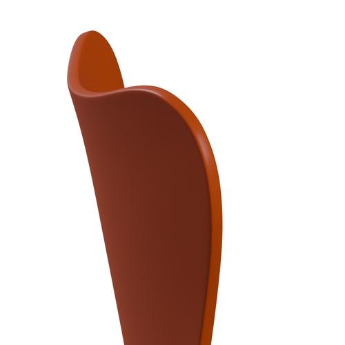 Fritz Hansen 3107 Silla sin supervoltura, bronce marrón/paraíso lacado naranja