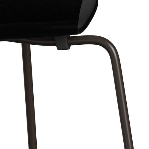 Fritz Hansen 3107 chaise unfolhtered, bronze brun / noir laqué