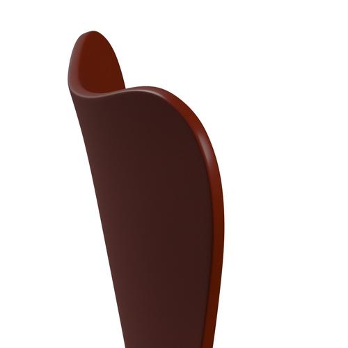 Fritz Hansen 3107 Silla sin supervoltura, bronce marrón/lacado rojo veneciano