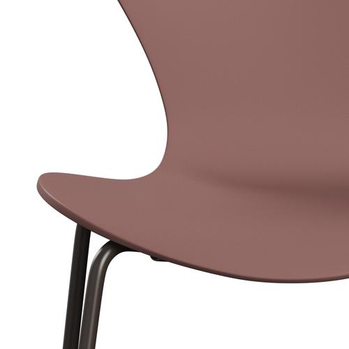 Fritz Hansen 3107 sedia non uffolisca, bronzo marrone/rosa selvatica laccata