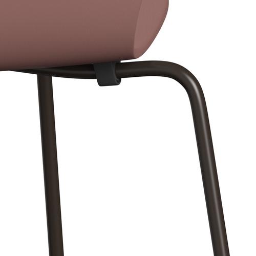 Fritz Hansen 3107 sedia non uffolisca, bronzo marrone/rosa selvatica laccata